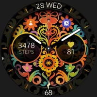 Papel picado analog watch face